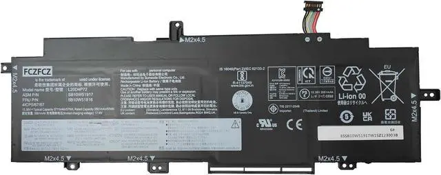 Main image of L20D4P72 Replacement for Lenovo ThinkPad T14s Gen 2 20WM 20WN 20XF 20XG Series SB10W51917 5B10W51816 L20L4P72 SB10W51914 5B10W13976 L20C4P72 5B10W51815 L20M4P72 5B10W51814 15.36V 57Wh