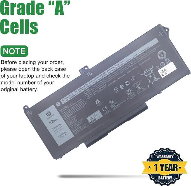 Alt view image 4 of 6 - RJ40G Laptop Battery Replacement for Dell Latitude 5420 5520 Precision 3560 Series Notebook 01K2CF 075X16 WY9DX 0WK3F1 0M3KCN Black 15.2V 63Wh 3941mAh