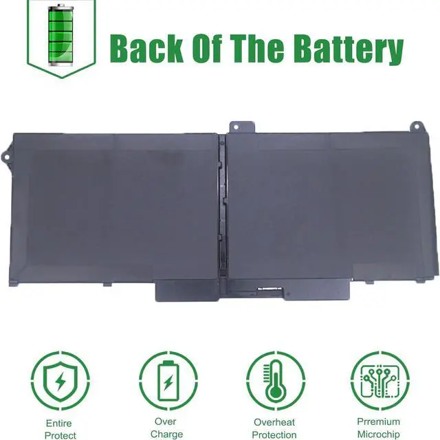 Alt view image 6 of 6 - RJ40G Laptop Battery Replacement for Dell Latitude 5420 5520 Precision 3560 Series Notebook 01K2CF 075X16 WY9DX 0WK3F1 0M3KCN Black 15.2V 63Wh 3941mAh