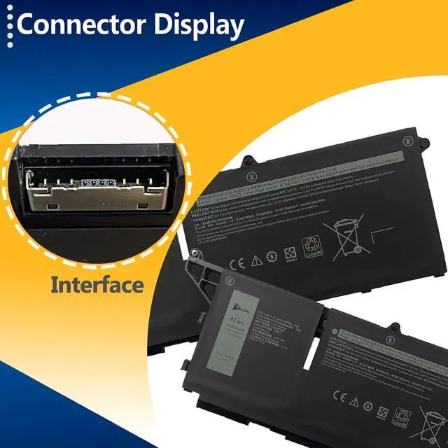 Alt view image 3 of 7 - 293F1 41Wh Battery Replacement for Dell Latitude 5330 7530 7430 7330 5430 5530 Latitude 7430 2-in-1/7330 2-in-1/5330 2-in-1 Series Precision 3570 Series FK0VR 08H6WD 8P81K PX0GF 11.25V 3467