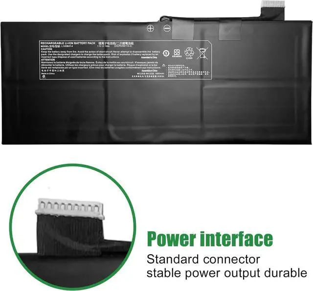 Alt view image 3 of 6 - L140BAT-4 Laptop Battery Replacement for Clevo L140CU L141CU L140MU L141MU Series Notebook Black 7.7V 73Wh 9350mAh