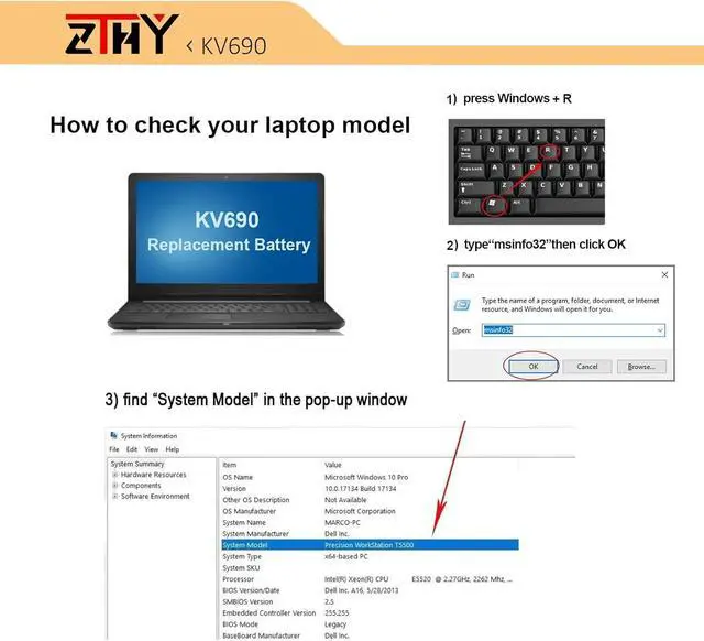 Alt view image 2 of 7 - ZTHY 99.5Wh KV690 Laptop Battery Replacement for Dell Precision 5680 Precision 5690 Series 6D2HW 06D2HW N7KV9 0N7KV9 WPYCV 0WPYCV 11.55V 6-Cell