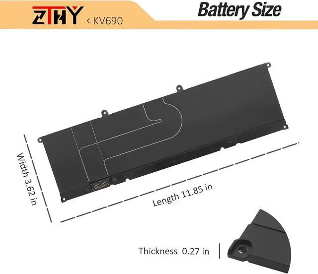 Alt view image 7 of 7 - ZTHY 99.5Wh KV690 Laptop Battery Replacement for Dell Precision 5680 Precision 5690 Series 6D2HW 06D2HW N7KV9 0N7KV9 WPYCV 0WPYCV 11.55V 6-Cell