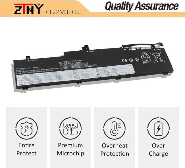 Alt view image 5 of 7 - L22M3PG5 Laptop Battery Replacement for Lenovo ThinkPad E14 Gen 5 2023 Gen 6 2024 E16 Gen 1 2023 Gen 2 2024 Series L22B3PG5 L22D3PG5 L22L3PG5 SB11K63027 SB11K63030 5B11K63029 5B11K63032 11.52V 57Wh