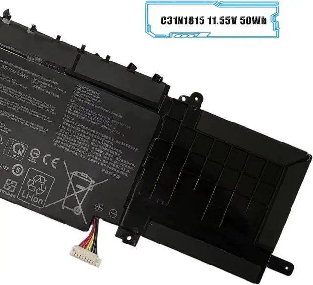 Alt view image 3 of 6 - C31N1815 11.55V 50Wh Laptop Battery Replacement for ASUS ZenBook 13 U3300FN UX333 UX333FA UX333FN BX333FN RX333FA RX333FN