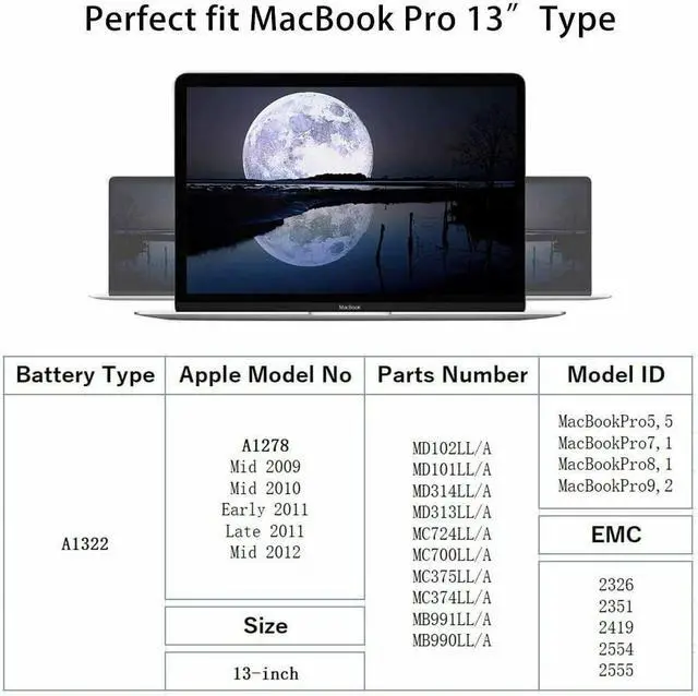 Alt view image 5 of 7 - 63.5Wh A1322 A1278 Laptop Battery for MacBook Pro 13 inch [Mid 2009 2010 2011 2012 Version] 661-5229 661-5557 020-6547-A 020-6765-A MB990LL/A MB991LL/A MC724LL/Anot for A1278 [2008 Version]