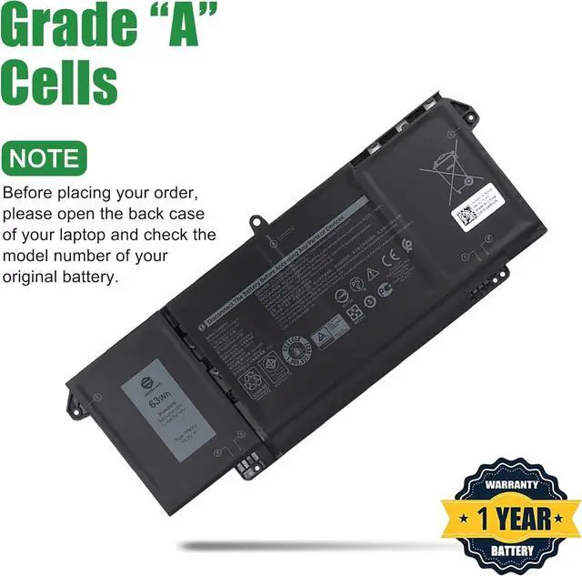 Alt view image 3 of 5 - 7FMXV TN2GY 4M1JN Laptop Battery Replacement for Dell Latitude 5320 7320 7420 7520 P138G P138G001 P139G P139G001 P133G P133G001 P134G P135G P136G P110F Series 0TN2GY 04M1JN 1PP63 15.2V 63Wh