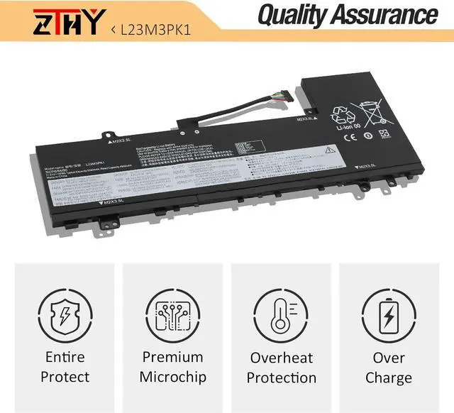 Alt view image 5 of 7 - L23M3PK1 Laptop Battery Replacement for Lenovo IdeaPad Slim 5-14IMH9 5-14AHP9 5-14IRU9 5-14Q8X9 5-15IRU9 5-15IRH9 5-15IRH9R 5-16IMH9 5-16AHP9 5-16IRU9 Series L23B3PK1 L23D3PK1 L23X3PK1 11.31V 57Wh