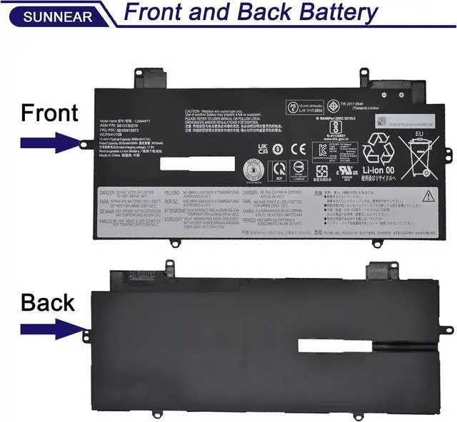 Alt view image 3 of 6 - L20M4P71 Laptop Battery Replacement for Lenovo ThinkPad X1 Carbon 9th 10th Gen X1 Yoga 6th 7th Gen 2021 Series L20D4P71 L20L4P71 SB10T83217 SB10T83216 SB10T83218 SB10T83215