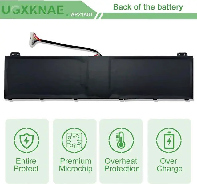 Alt view image 6 of 7 - AP21A8T AP21A7T Laptop Battery Replacement for Acer Nitro 5 AN517-55 Helios 300 PH317-56 PH315-54-55 PH315-55-75K6 PH315-55-78LF Series Notebook AP21A5T KT0040G014 15.4V 90Wh 5845mAh