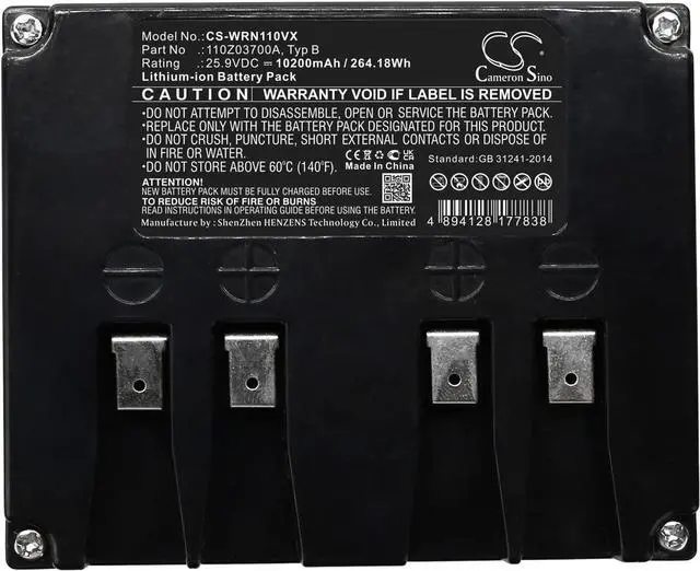 Alt view image 3 of 3 - Battery Replacement for Wiper LB2150 J Xh LB3210 Evolution K Lawnbott Lb3510 KA Blitz Runner Runner XE LB1500 SpyderEVO One LB1200 LB3210 LB1500 Gioia Spyder Ka Gioia XP LB75 110Z03700A Typ B
