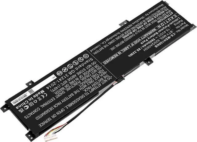 Alt view image 2 of 5 - Replacement Battery for MSI Alpha 15 A3DDK,Alpha 15 A4DEK,Alpha 15 B5EEK,Alpha 15 B5Ex,PN:925QA055H,BTY-M55,5800mAh