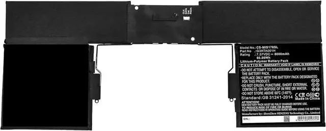 Main image of HongQJY New Replacement Battery for Surface Book 1785 Keyboard (8900mAh) G3HTA001H