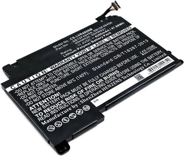 Main image of Replacement Battery for 00HW020,00HW021,SB10F46458,SB10F46459,PN:00HW020,00HW021,SB10F46458,SB10F46459,4200mAh