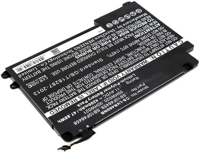 Alt view image 2 of 3 - Replacement Battery for 00HW020,00HW021,SB10F46458,SB10F46459,PN:00HW020,00HW021,SB10F46458,SB10F46459,4200mAh