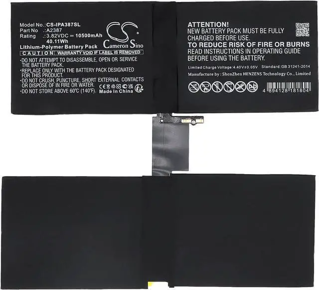 Alt view image 3 of 3 - SPANN Battery Replacement for appIe A2378, A2379, A2461, A2462, i pad Pro 12.9 2021, i pad Pro 5th Gen 12.9 2021, Part No: A2387 3.82V