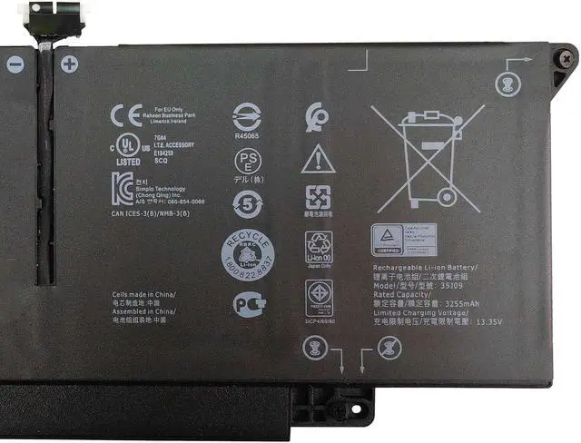 Alt view image 3 of 5 - 35J09 Battery Replacement for Dell Latitude 7310 7410 / Latitude 7410 Chromebook Enterprise Series JHT2H Y7HR3 WY9MP XMV7T 4V5X2 HRGYV 009YYF 11.4V 39Wh 3255mAh