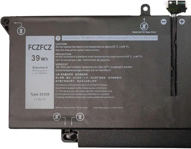Alt view image 2 of 5 - 35J09 Battery Replacement for Dell Latitude 7310 7410 / Latitude 7410 Chromebook Enterprise Series JHT2H Y7HR3 WY9MP XMV7T 4V5X2 HRGYV 009YYF 11.4V 39Wh 3255mAh