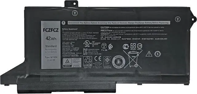 Main image of WY9DX Battery Replacement for Dell Latitude 14 5420 / Latitude 15 5520 / Precision 15 3560 / P137G P137G001 / P104F P104F001 P104F002 Series RJ40G 01K2CF 075X16 0WK3F1 0M3KCN 005R42 42Wh 15.2V