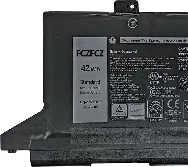 Alt view image 2 of 5 - WY9DX Battery Replacement for Dell Latitude 14 5420 / Latitude 15 5520 / Precision 15 3560 / P137G P137G001 / P104F P104F001 P104F002 Series RJ40G 01K2CF 075X16 0WK3F1 0M3KCN 005R42 42Wh 15.2V