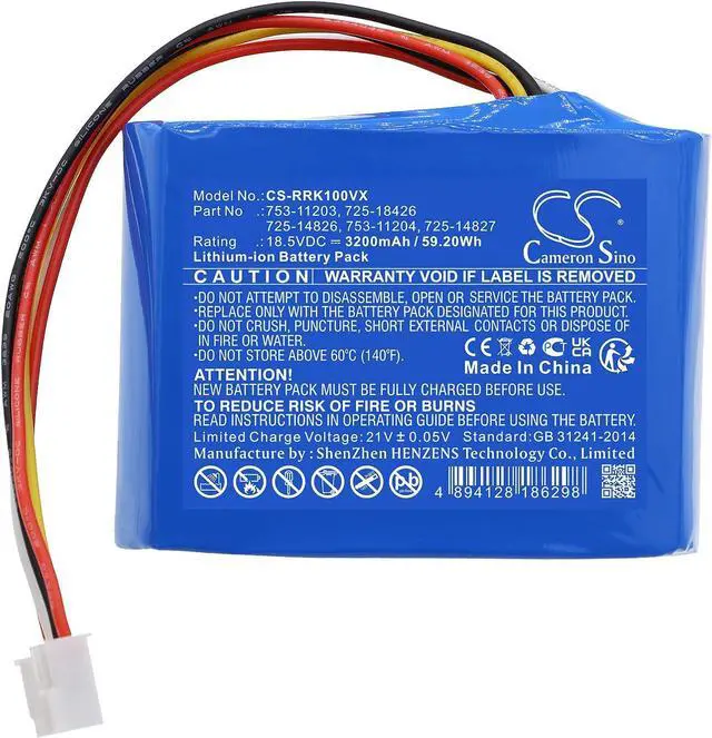 Alt view image 3 of 5 - SPANN Battery Replacement for Robomow RK 1000, RK 2000, RK 2000 Pro, Part No: 725-14826, 725-14827, 725-18426, 753-11203, 753-11204 18.5V