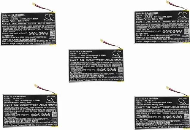 Main image of (5 Pack) XSP Battery for Autel MaxiSys Mini MS905 MS906 MaxiSys Mini MS905 MS906 MY905 PN MLP5070111 MLP5070111 (5000mAh)