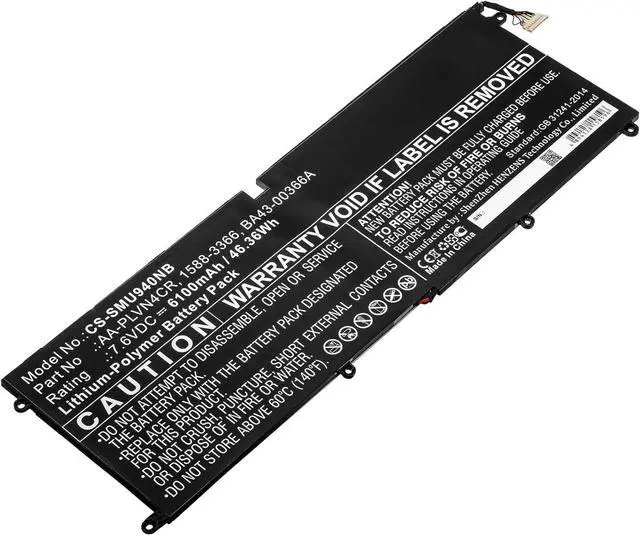 Main image of Replacement Battery for Samsun'g 1588-3366,AA-PLVN4CR,BA43-00366A,Ultrabook 940X3G,6100mAh