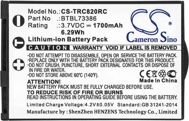 Alt view image 3 of 4 - 5 Pcs 3.7V BTBL73386 Battery Replacement for URC R100 RM-2 TRC-1080 TRC-820