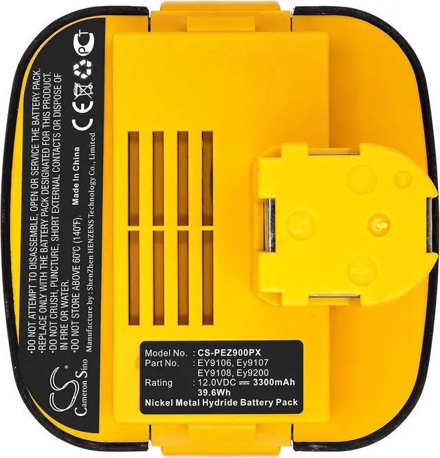 Alt view image 3 of 3 - SPANN Battery Replacement for Panasonic EY3790, EY3790B, EY3794B, EY6000, EY6100, EY6100FQKW, Part No: EY9107, EY9108, EY9200, EY9200B, PA-1204, PA1204N, PA-1204N 12.0V