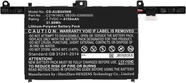Alt view image 3 of 4 - Replacement Battery for Asu's B9450,B9450F,B9450FA,ExpertBook B9 B9450FA,ExpertBook B9 B9450FA-BM0165R,ExpertBook B9 B9450FA-BM0193R,ExpertBook B9 B9450FA-BM0280R,4155mAh