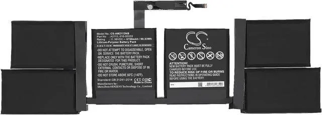 Alt view image 3 of 5 - HongCSL New Replacement Battery for A1708, A2141, A2159, A2289, A2338, MacBook Pro 13 Inch 2020, MacBook Pro 13-inch 2016, MVVM2xx/A (8700mAh / 98.83Wh) 610-00533, A2113