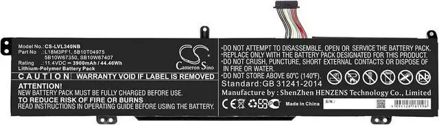Alt view image 3 of 4 - HongCSL New Replacement Battery for IdeaPad L340 SP/B, IdeaPad L340-15IRH, IdeaPad L340-17IRH (3900mAh / 44.46Wh) 5B10T04975, 5B10W67350, L18M3PF1, SB10W67407