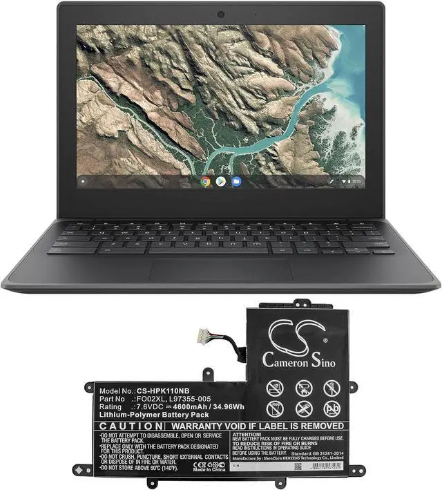 Alt view image 5 of 5 - HongQJY New Replacement Battery for Chromebook 11A, CHROMEBOOK 11A-NA0500NA, CHROMEBOOK 11A-NA0XXX (4600mAh) FO02XL, L97353-2D1, L97355-005, TPN-DB0A