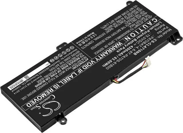 Alt view image 2 of 5 - HongQJY New Replacement Battery for G97E, Kingbook G97E, Kingbook G99E (4200mAh) 6-87-PA70S-61B00, PA70BAT-4