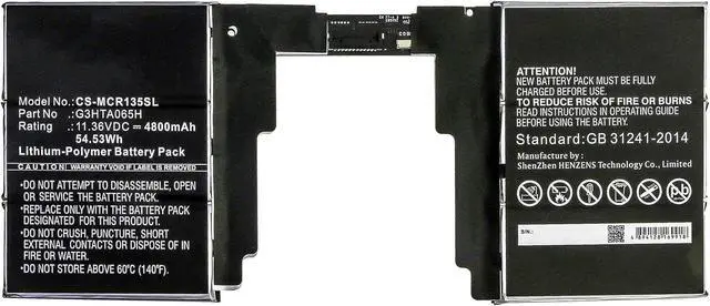 Alt view image 2 of 5 - HongQJY New Replacement Battery for Surface Book 3 13.5 Keyboard (4800mAh) G3HTA065H