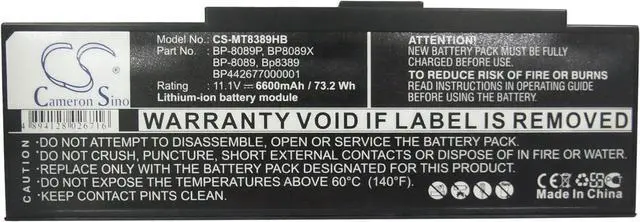 Alt view image 5 of 5 - Battery Compatible with Medion Part Number: 442677000013, 442682800001, 442682800002, 442682800004, 442682800008, 442682800014, 442682800015, 442682800018, 6600mAh