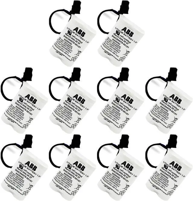 Main image of (10-Pack) 3HAC044075-001/01 Lithium Battery 7.2V 3600mAh SMB PLC Battery for ABB Robot CPU ABBTA521 ABB3HAC16831-1 with Plug