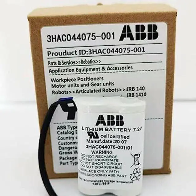 Alt view image 5 of 7 - (10-Pack) 3HAC044075-001/01 Lithium Battery 7.2V 3600mAh SMB PLC Battery for ABB Robot CPU ABBTA521 ABB3HAC16831-1 with Plug