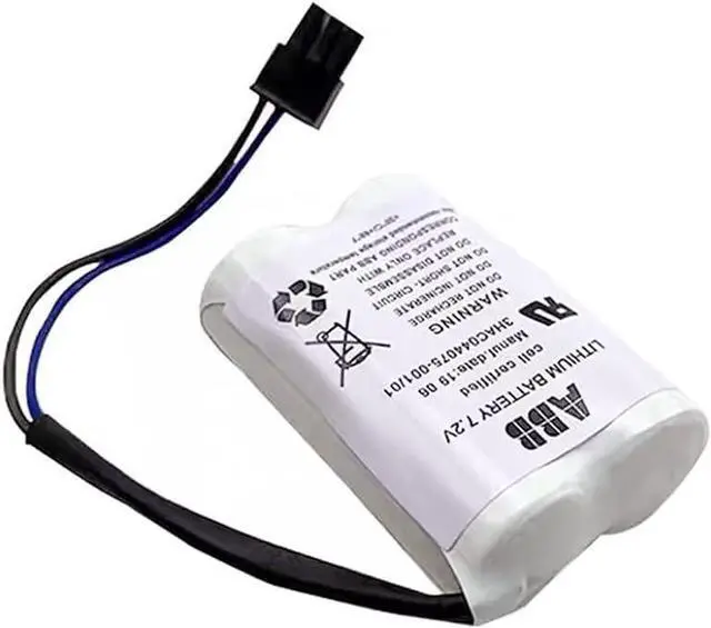 Alt view image 7 of 7 - (4-Pack) 3HAC044075-001/01 Lithium Battery 7.2V 3600mAh SMB PLC Battery for ABB Robot CPU ABBTA521 ABB3HAC16831-1 with Plug
