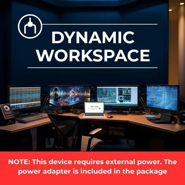 Alt view image 3 of 7 - SplitExtend HDMI Splitter Extended Display for Quad Monitor - Multi-Monitor Display 5 Separate Screens - USB-C Adapter to HDMI 2.0, 4K@30Hz Outputs - Windows and Mac Compatible