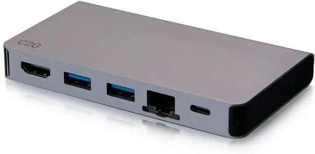 Alt view image 7 of 7 - C2G USB-C® 5-in-1 Compact Dock with HDMI®, 2X USB-A, Ethernet, and USB-C Power Delivery up to 100W - 4K 30Hz