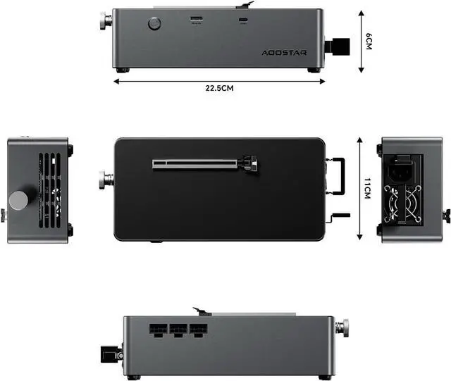 Alt view image 7 of 7 - AOOSTAR AG02 EGPU Dock with 800W PSU, OCuLink +USB4 Port & TGX Hot-Swap Support - Open Frame Design, Universal GPU Compatibility for Mini PC/Laptop Gaming & 3D Rendering