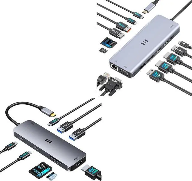 Main image of Selore 13-in-1 Docking Station Triple Monitor + 8-in-1 Docking Station Dual Monitor