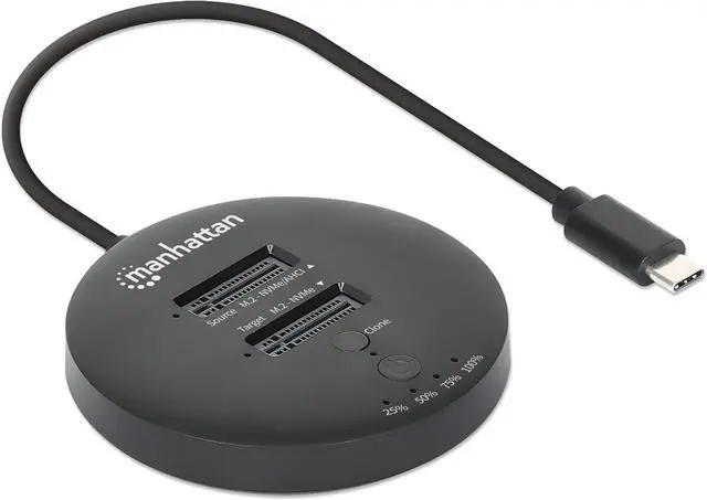 Alt view image 3 of 7 - Dual-Bay M.2 NVMe Clone SSD Docking Station