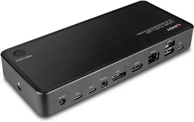Alt view image 4 of 5 - Lindy 2 Port Type C MST KVM Docking Station
