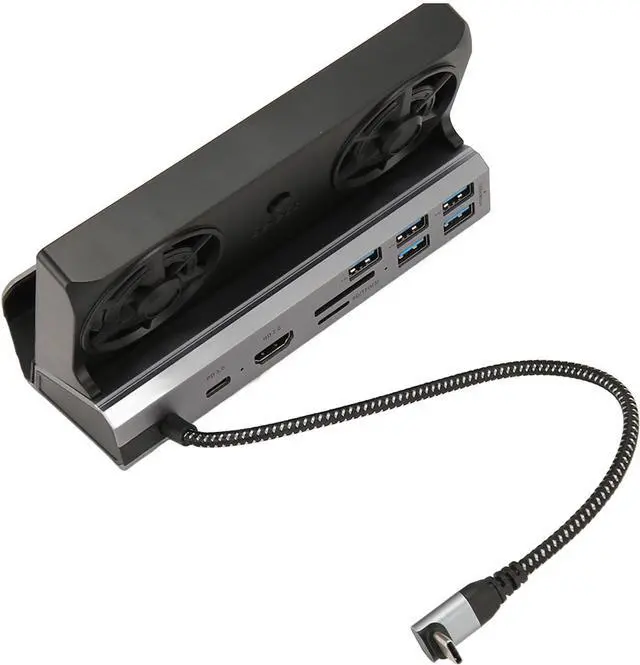 Alt view image 4 of 7 - Multifunctional 10 in 1 Dock for Steam Deck and Rog Ally, Dual Cooling Fan, 100W Charging, 4K 60Hz HD Output, for Rog Ally and Steam Deck