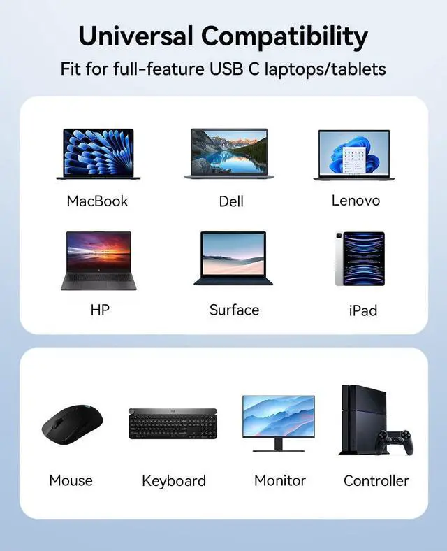Alt view image 6 of 7 - Laptop Docking Station Stand 4K@60Hz for MacBook Pro/Air M3/M4, Dell/HP/Surface/Lenovo/Chromebook, Laptop USB Hub Stand with HDMI, 3 USB, Ethernet, PD 3.0, Adjustable Dock with 360° Rotate Base