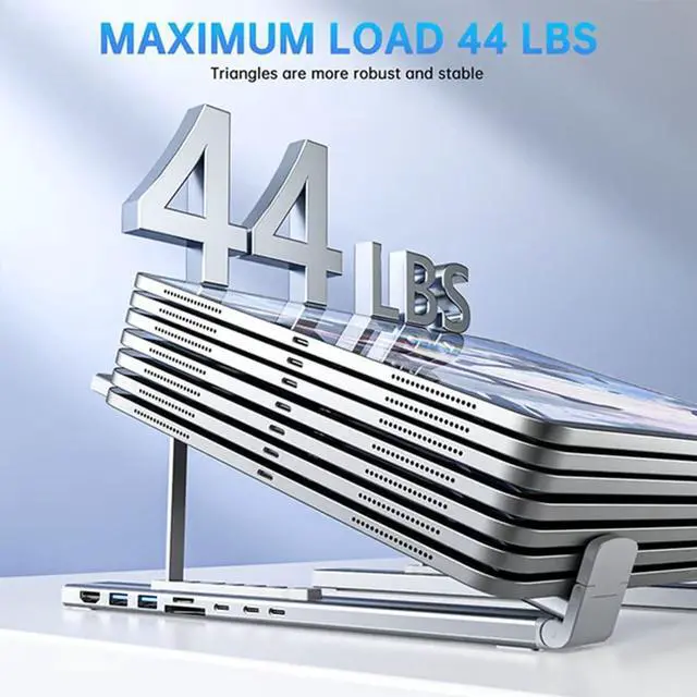 Alt view image 6 of 7 - 8-in-1 USB-C Laptop Stand, 8 in 1 USB C Laptop Docking Station Stand, Universal Laptop Desk Dock with USB c Hub Multiport Adapter, Include 4k Hdmi, 4 USB, PD 100w, SD/TF Card Slots (5-in1)