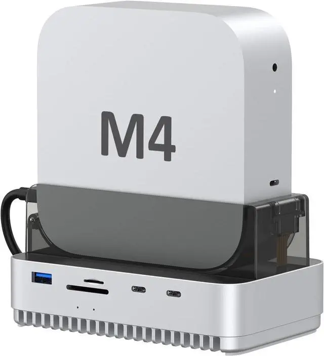 Main image of Mac mini M4 2024 Dock Stand, 40Gbps USB4 M.2 NVMe SSD Enclosure, Compatible withThunderbolt 4/5, 10Gbps USB Docking Station with SD4.0 Card Reader