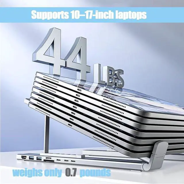 Alt view image 5 of 7 - Civilizek 8-in-1 USB-C Laptop Stand, Miraclew Laptop Stand, 2025 New Upgraded Laptops Stands Docking Station, with 4k HDMI, 2 USB 3.0, Pd 100w, Universal for Home, Corporate Desks, and Cafés (8 in 1)